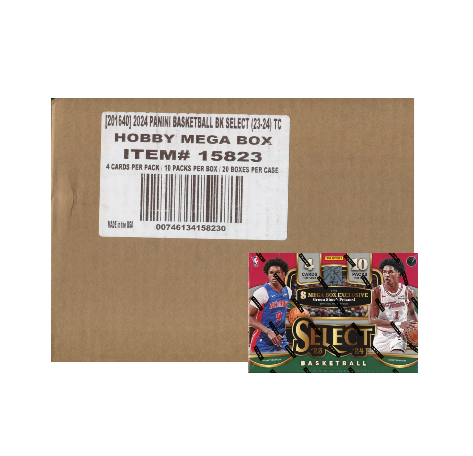 2023-24_Panini_Select_Basketball_Mega_20-Box_Case_Green_Shock_Prizm_2 2023-24 Panini Select Basketball Mega 20-Box Case (Green Shock Prizm) - Image 1