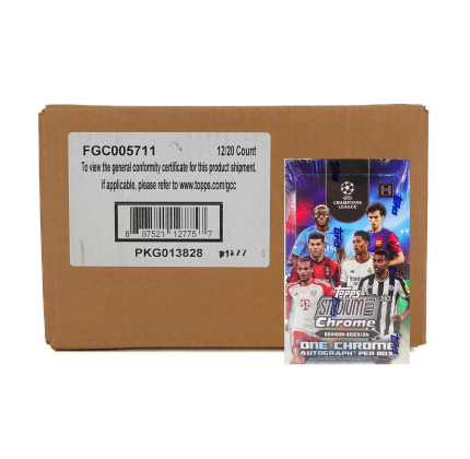 2023-24 Topps Stadium Club Chrome UEFA Club Competitions Hobby 12-Box Case
