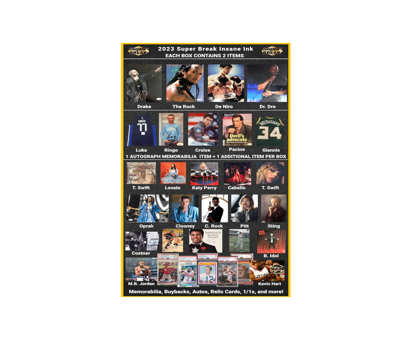2023SuperBreakInsaneInkEditionMulti-SportBox1 2023 Super Break Insane Ink Edition Multi-Sport Box - Image 1
