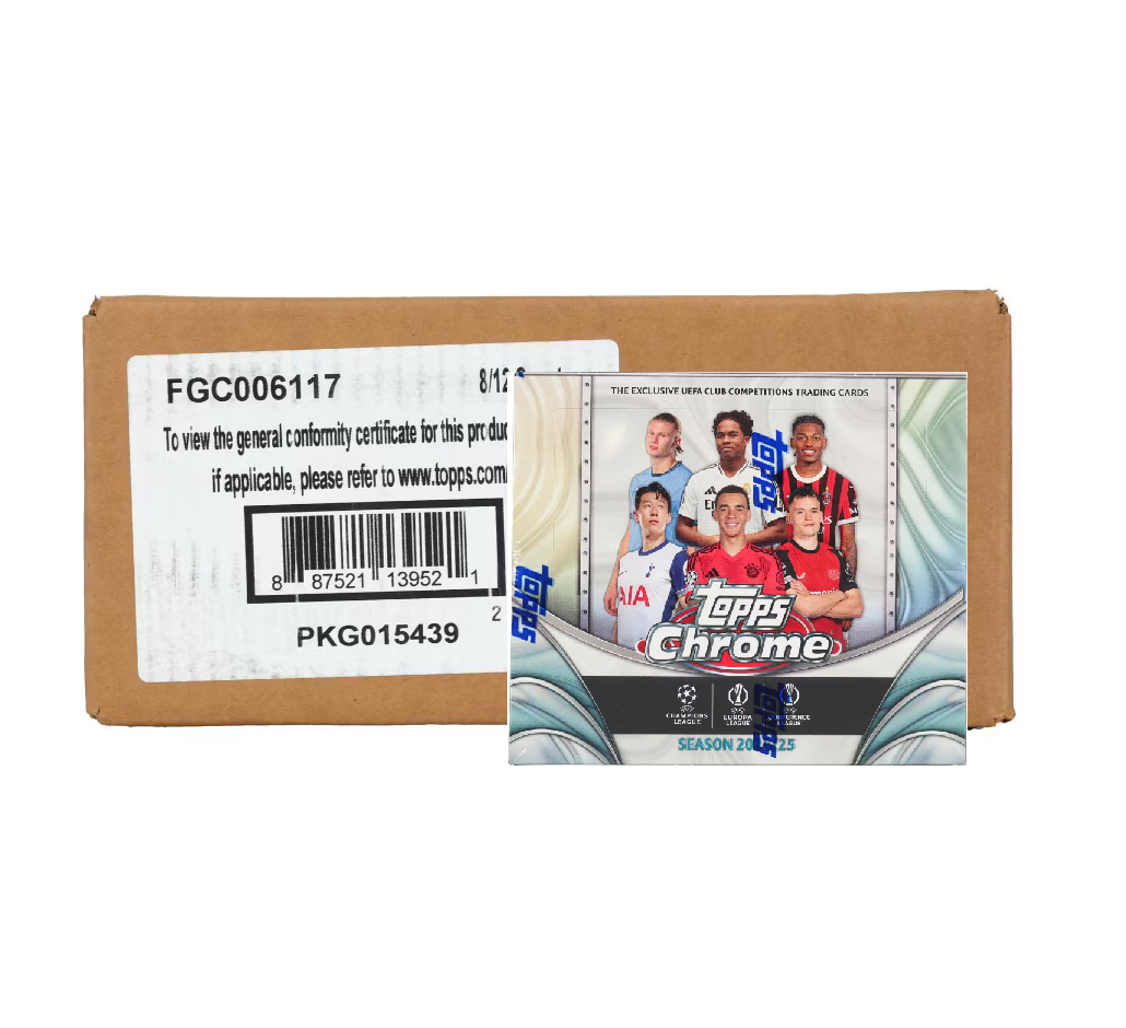 2024-25_Topps_Chrome_UEFA_Club_Competitions_Soccer_Jumbo_Hobby_8-Box_Case2 2024-25 Topps Chrome UEFA Club Competitions Soccer Jumbo Hobby 8-Box Case - Image 1