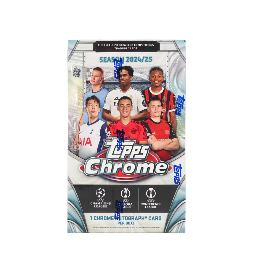 2024-25_Topps_UEFA_Club_Competitions_Chrome_Soccer_Hobby_Box 2024-25 Topps Chrome UEFA Club Competitions Soccer Hobby Box - Image 1