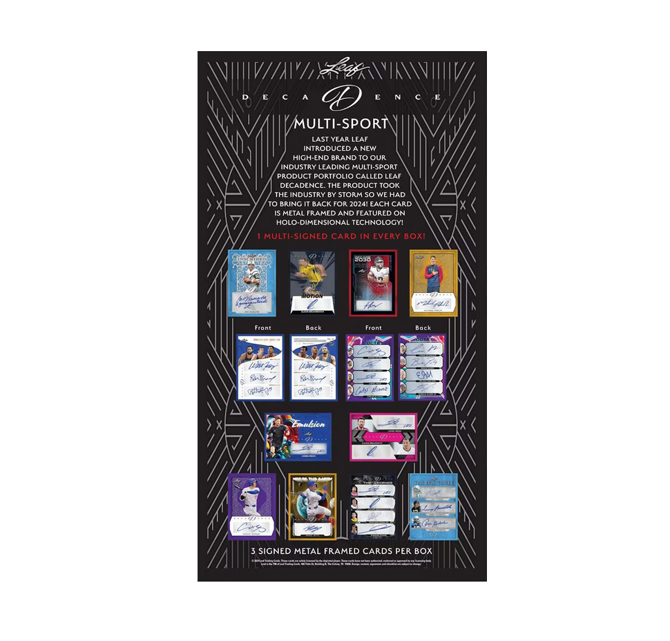 2024LeafDecadenceMultisportHobbyBox2 2024 Leaf Decadence Multisport Hobby Box - Image 1