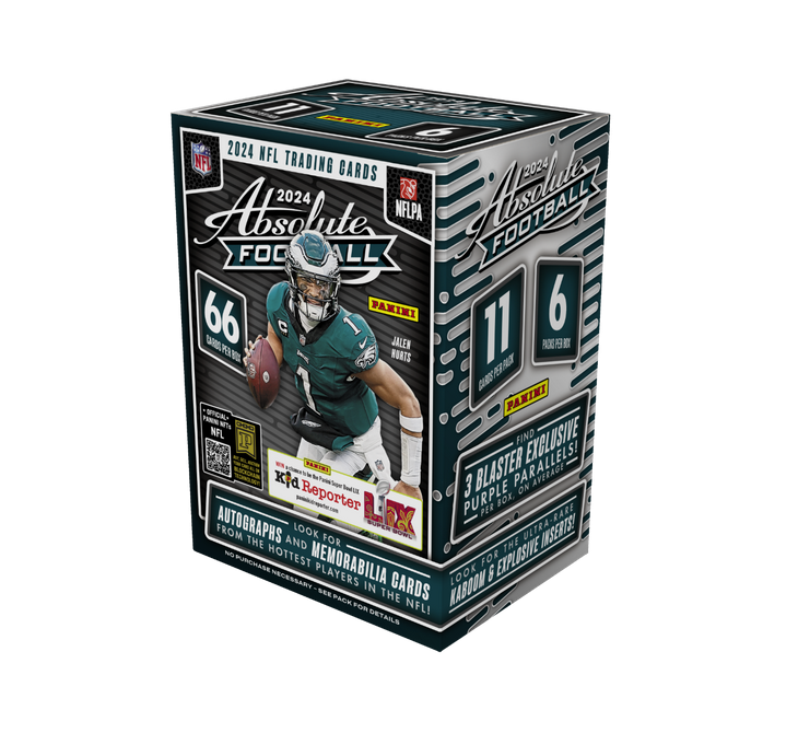 2024PaniniAbsoluteFootballHobbyBlasterBox1 2024 Panini Absolute Football Hobby Blaster Box (Purple Parallels) - Image 1