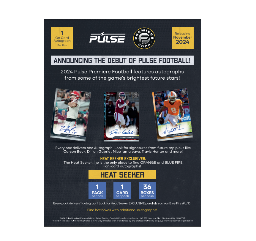 2024PulsePremierFootballHeatSeekersEditionBox1 2024 Pulse Premier Football Heat Seekers Edition 36-Box Case - Image 1