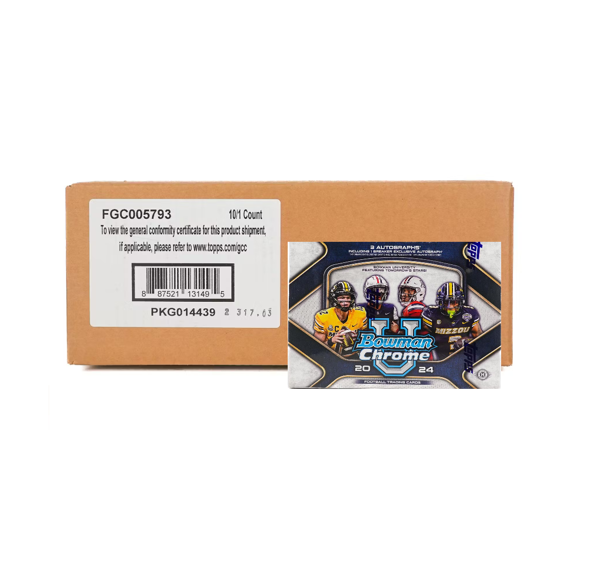 2024_Bowman_University_Chrome_Football_Breaker_Delight_10-Box_Case2 2024 Bowman University Chrome Football Breaker Delight 10-Box Case - Image 1
