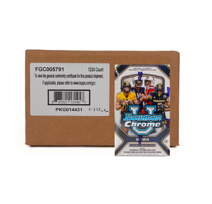 2024 Bowman University Chrome Football Hobby 12-Box Case
