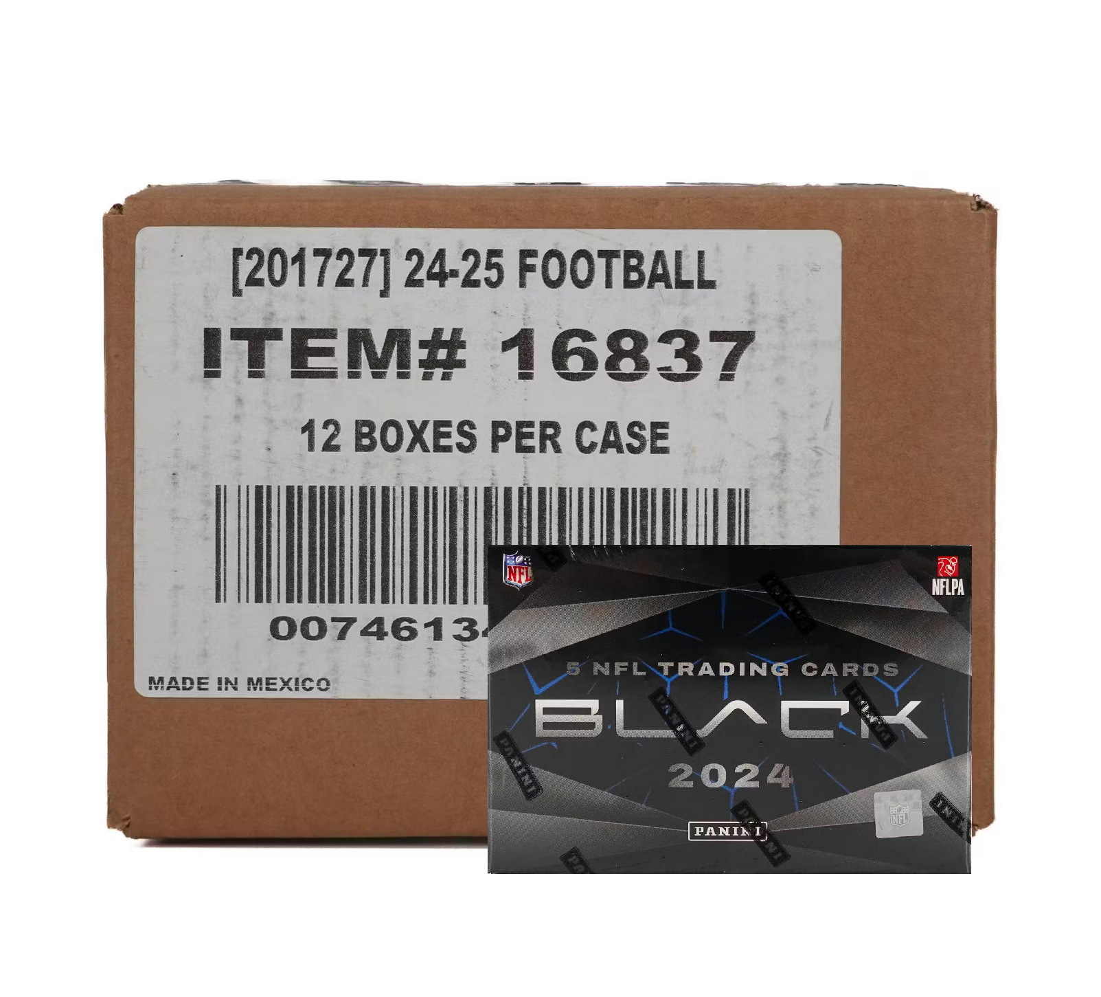 2024_Panini_Black_Football_Hobby_12-Box_Case2 2024 Panini Black Football Hobby 12-Box Case - Image 1