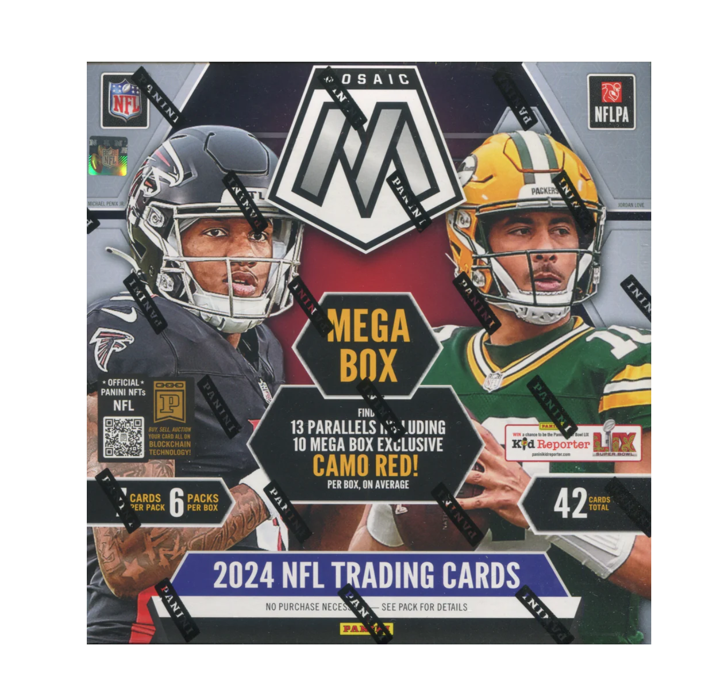 2024_Panini_Mosaic_Football_Hobby_Mega_Box_Red_Camo 2024 Panini Mosaic Football Hobby Mega Box (Red Camo) - Image 1