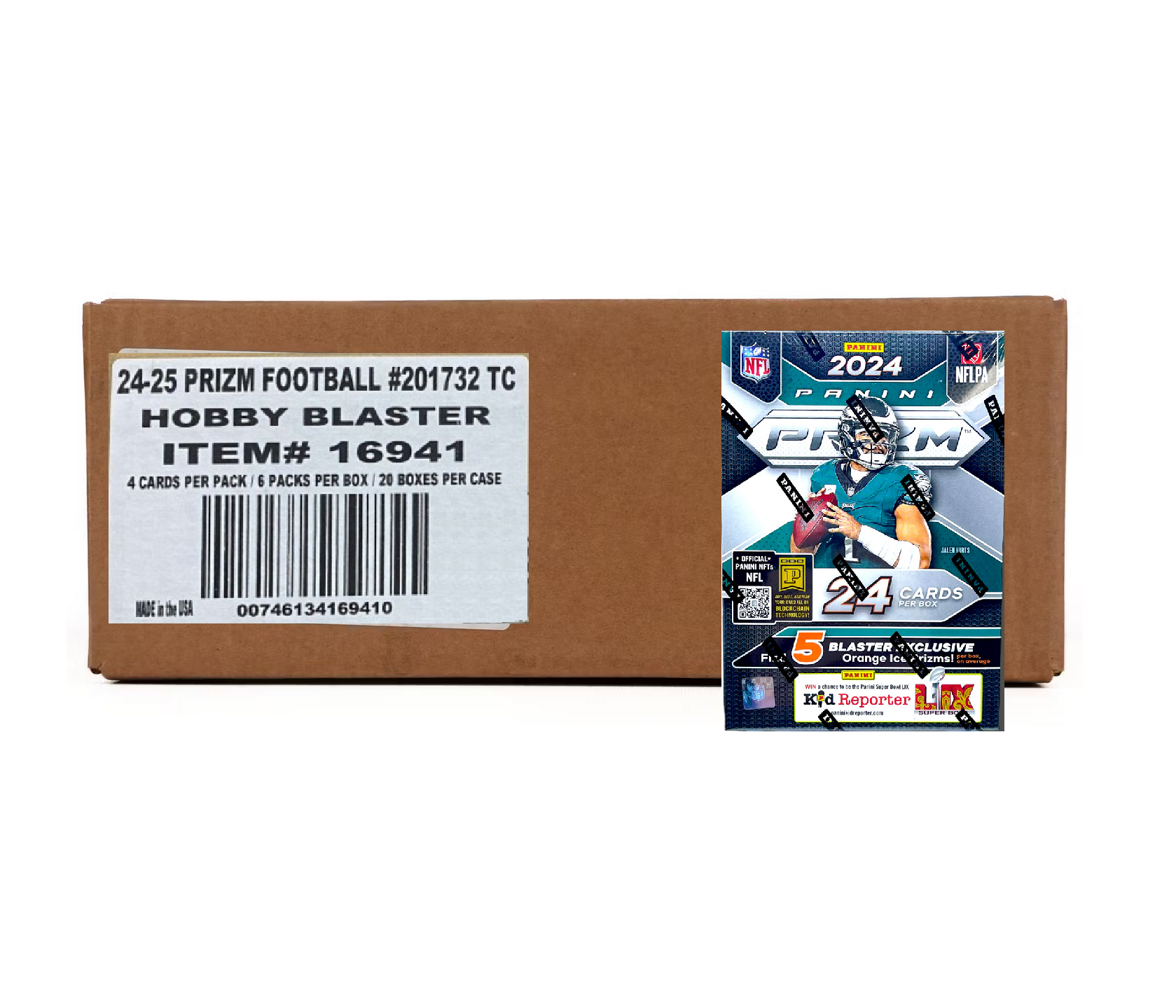 2024_Panini_Prizm_Football_Hobby_Blaster_20-Box_Case_Orange_Ice_2 2024 Panini Prizm Football Hobby Blaster 20-Box Case (Orange Ice) - Image 1