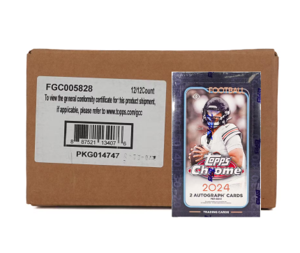2024 Topps Chrome Football Hobby 12-Box Case