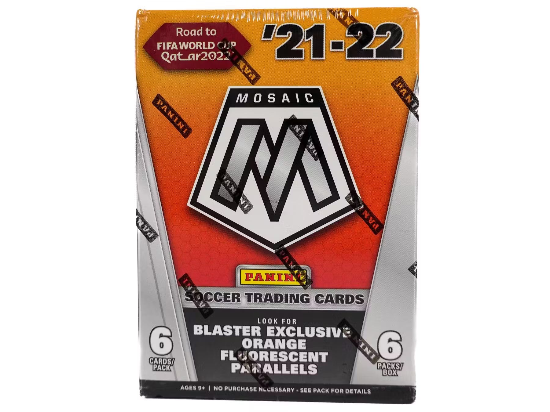 735428_003_040524_jpg 2021/22 Panini Mosaic Road to FIFA World Cup Soccer 6-Pack Blaster Box (Orange Fluorescent Parallels!) - Image 1
