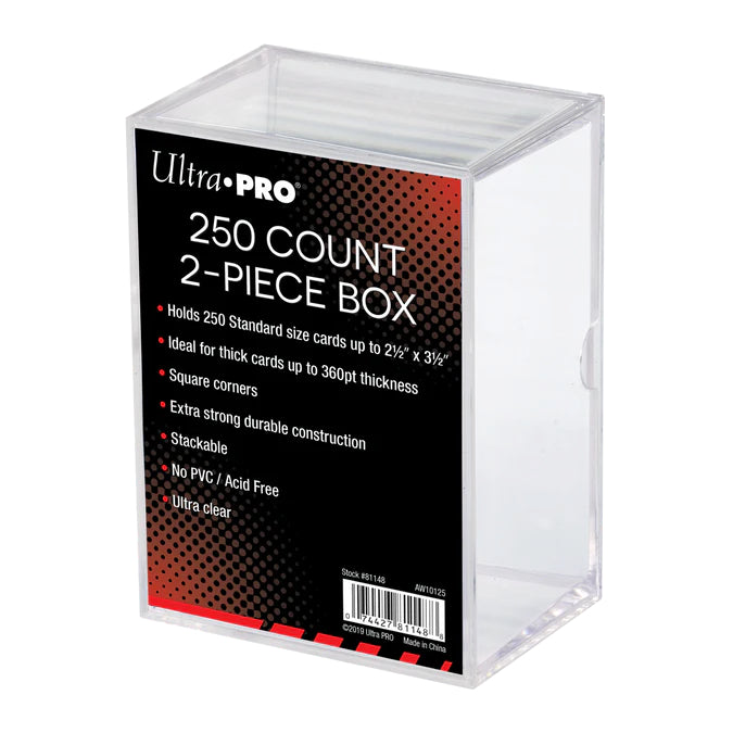 81148_AW10125_SS_2pcBox_250ct_png Ultra Pro 2-Piece Clear 250 Card Storage Box - Image 1