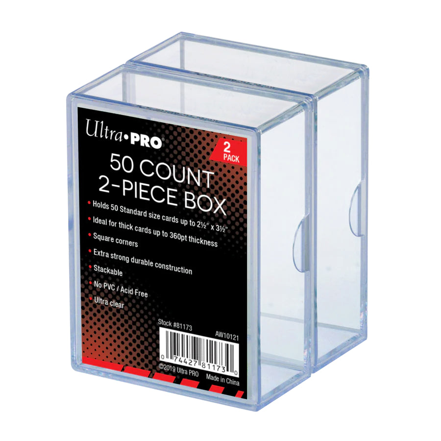 81173_AW10121_SS_2pcBox_50ct_png Ultra Pro 2-Piece 50-Count Clear Card Boxes (2ct) - Image 1