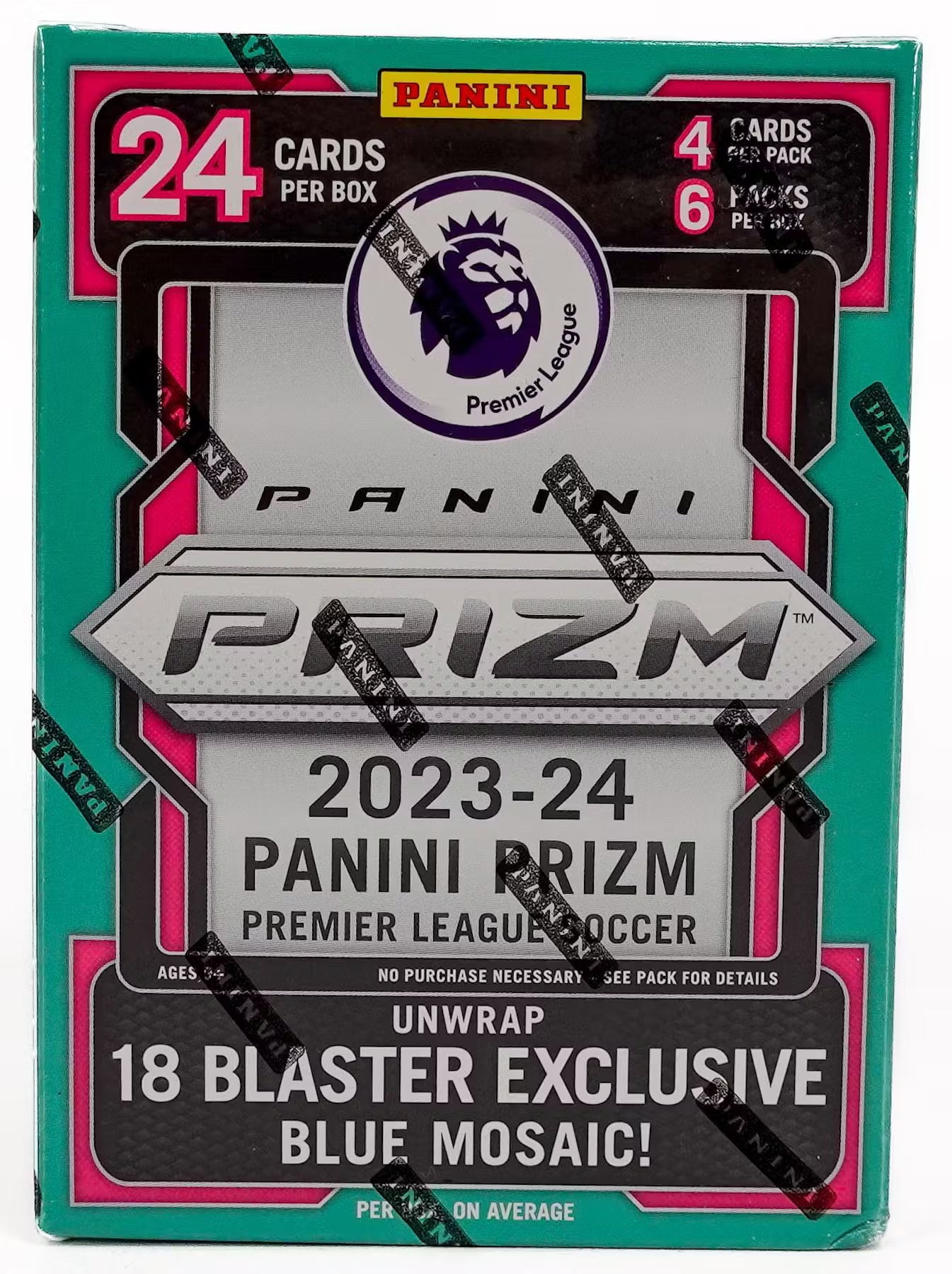 834584_003_032024b_jpg 2023/24 Panini Prizm Premier League EPL Soccer 6-Pack Hobby Blaster Box (Blue Mosaic Prizms) - Image 1