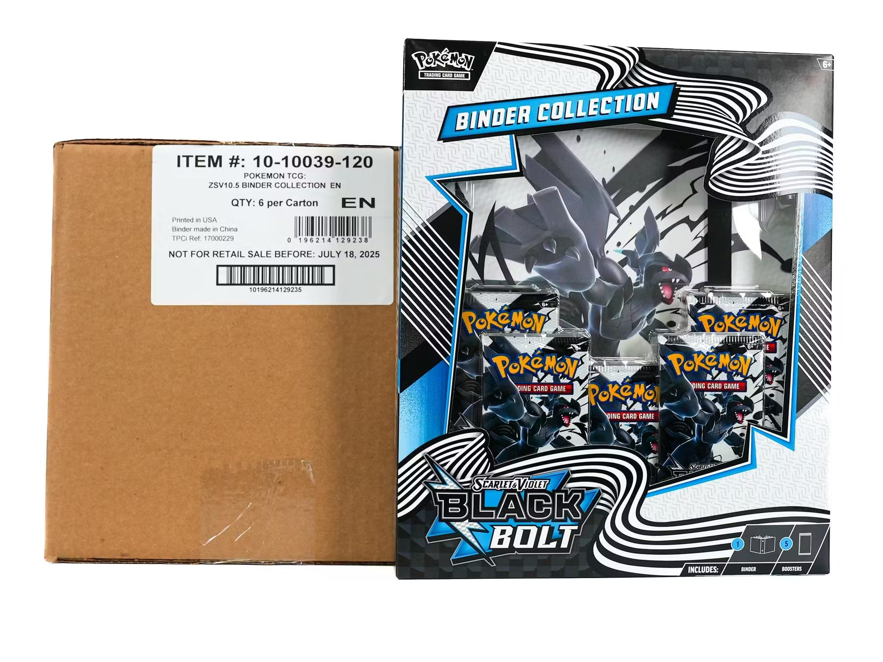893491_001_070725_jpg Pokemon Scarlet & Violet: Black Bolt Binder Collection 6-Box Case - Image 1