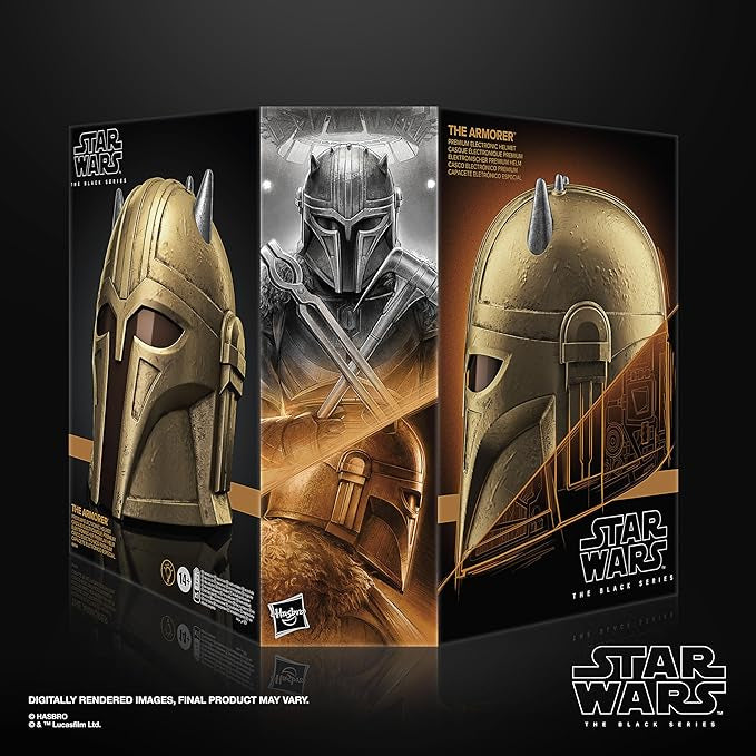 917tiq6zyqL._AC_SX679__jpg Star Wars The Black Series The Armorer Premium Electronic Helmet - Image 1