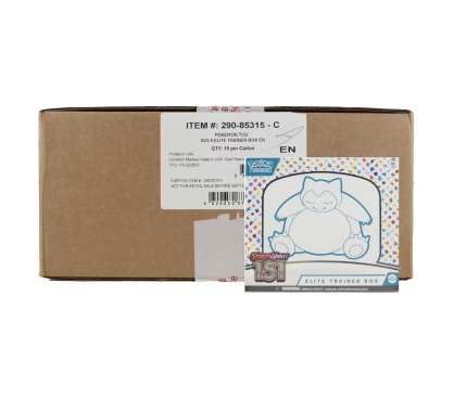 Pokemon Scarlet & Violet 151 Elite Trainer 10-Box Case