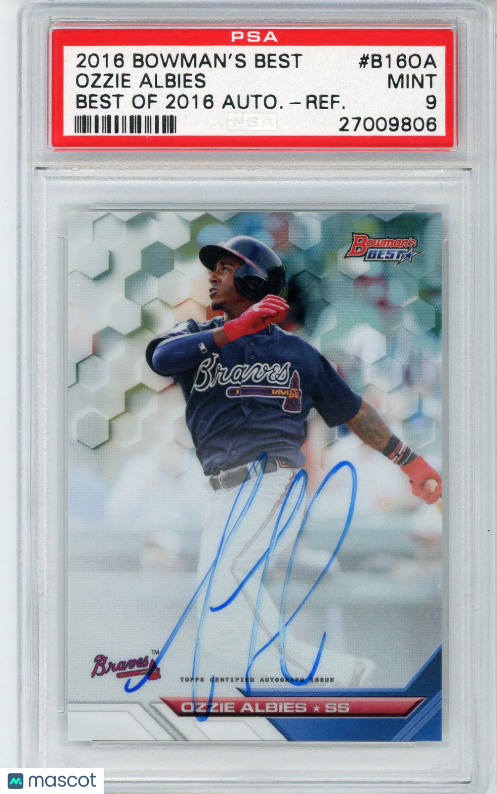 b233cd2f-3f89-4a9f-907c-cbbf41f87f01-watermark-V2 2016 Bowman's Best Best Of 2016 Autograph Ozzie Albies #B16OA PSA 9 - Image 1