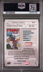 2023 Upper Deck Marvel Platinum Cover Variant Human Torch #WI9 PSA 10 - Image 2