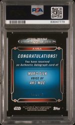 2018 Topps Star Wars Galactic Files Autographs Marc Silk #A-MSA PSA 10 - Image 2