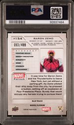 2023 Upper Deck Marvel Platinum Baron Zemo #154 PSA 10 - Image 2