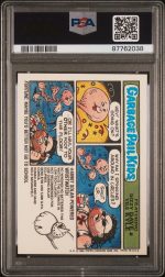 1986 Garbage Pail Kids Stickers Air-Head Jed #212b PSA 10 - Image 2