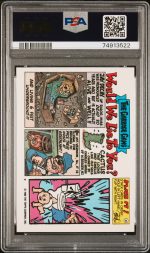 1988 Garbage Pail Kids Stickers Rocco Socko #541a PSA 10 - Image 2