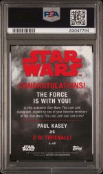 2017 Topps Star Wars The Last Jedi Autographs Paul Kasey #AAP PSA 10 - Image 2