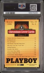 1995 Playboy Chromium Cover Cards Edition 1 March 1990 #85 PSA 8 - Image 2