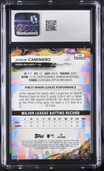 2024 Topps Finest Junior Caminero #198 Sky Blue Refractor CGC 10 - Image 2