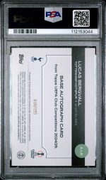 2024-25 Topps UEFA Club Competitions Auto Lucas Bergvall #ALB Green Foil PSA 10 - Image 2