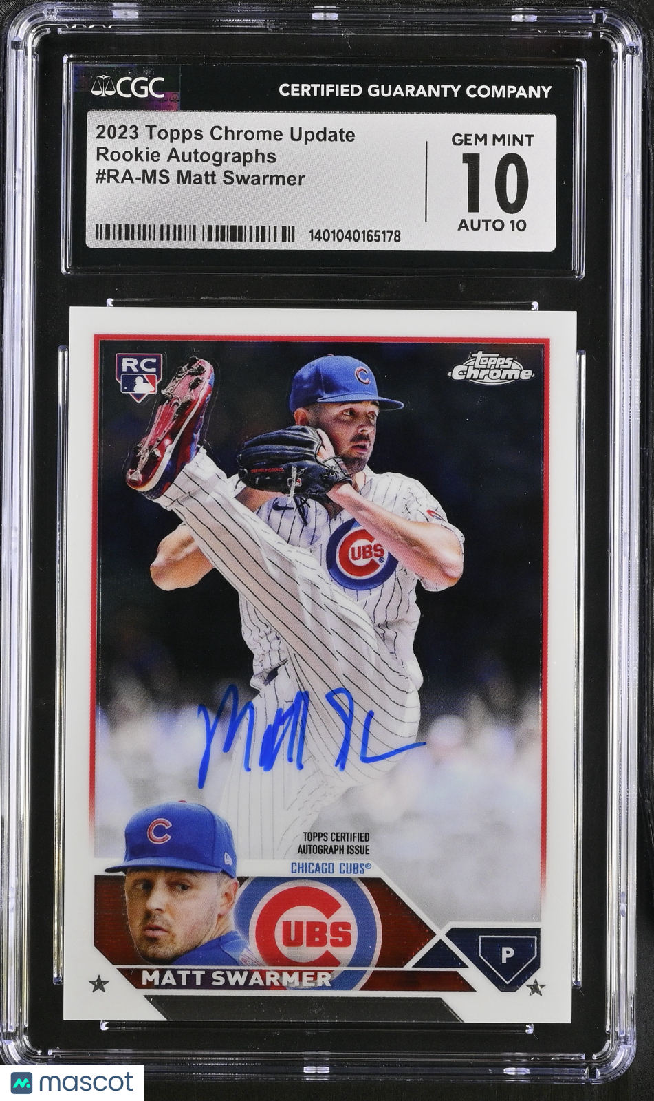 front-watermark-V2_01fc805f-1f5a-4674-afa2-b138df69c20f 2023 Topps Chrome Update Matt Swarmer #RA-MS Rookie Autographs CGC 10 - Image 1
