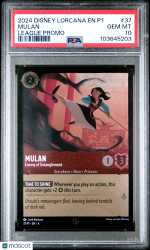 Disney Lorcana TCG Mulan #37 League Promo PSA 10