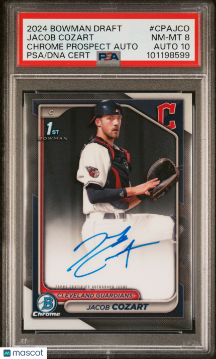 2024 Bowman Draft Chrome Prospect Autographs Jacob Cozart #CPAJCO PSA 8
