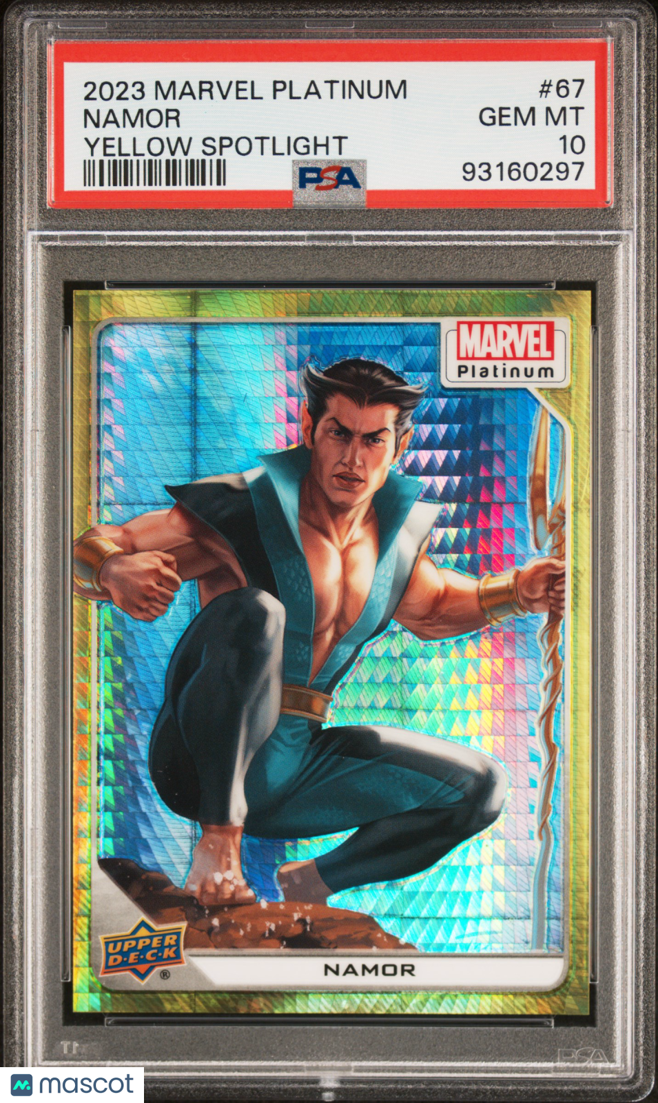 front-watermark-V2_06f815e9-563e-40f0-a7cc-84065a6b9e38 2023 Upper Deck Marvel Platinum Namor #67 PSA 10 - Image 1
