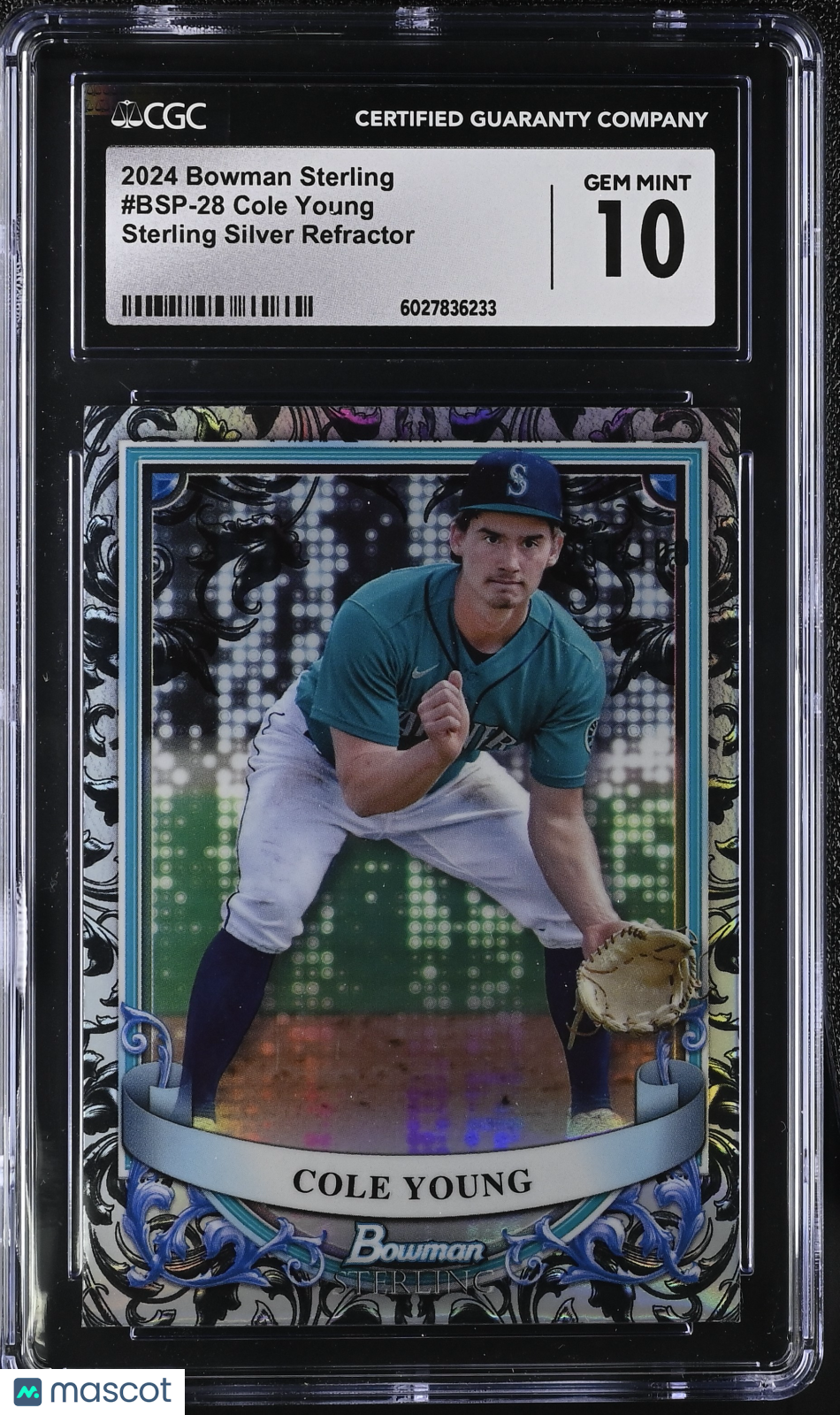 front-watermark-V2_0c37d573-c5ec-49d9-91ae-fb1227cd95fc 2024 Bowman Sterling Cole Young #BSP-28 CGC 10 - Image 1