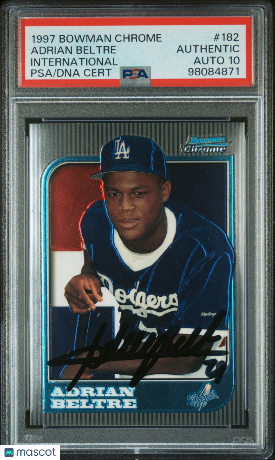 front-watermark-V2_0df0e182-d11e-42a2-bfc5-cda73136de36 1997 Bowman Chrome International Adrian Beltre #182 PSA A - Image 1