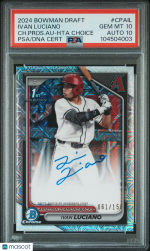 2024 Bowman Draft Chrome Prospect Autographs Ivan Luciano #CPAIL 061/150 PSA 10
