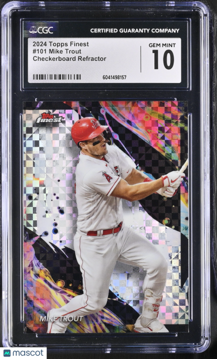2024 Topps Finest Mike Trout #101 Checkerboard Refractor CGC 10
