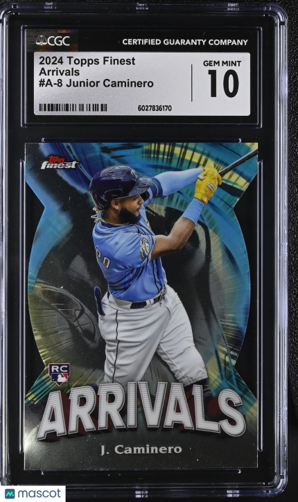 2024 Topps Finest Junior Caminero #A-8 Arrivals CGC 10