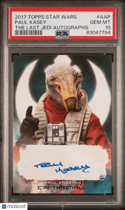 2017 Topps Star Wars The Last Jedi Autographs Paul Kasey #AAP PSA 10