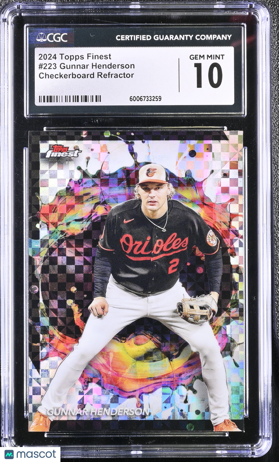 front-watermark-V2_1c213937-9273-47bc-b2fe-48e86086eadc 2024 Topps Finest Gunnar Henderson #223 CGC 10 - Image 1
