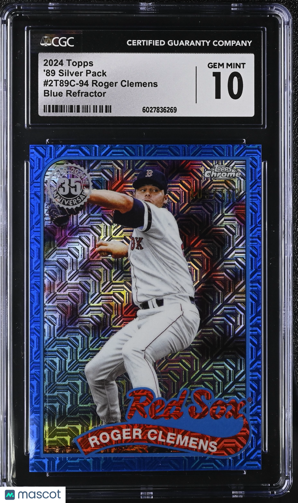 front-watermark-V2_1cc5ff16-ce60-466e-b077-22b7544ec231 2024 Topps Roger Clemens #2T89C-94 '89 Silver Pack CGC 10 - Image 1