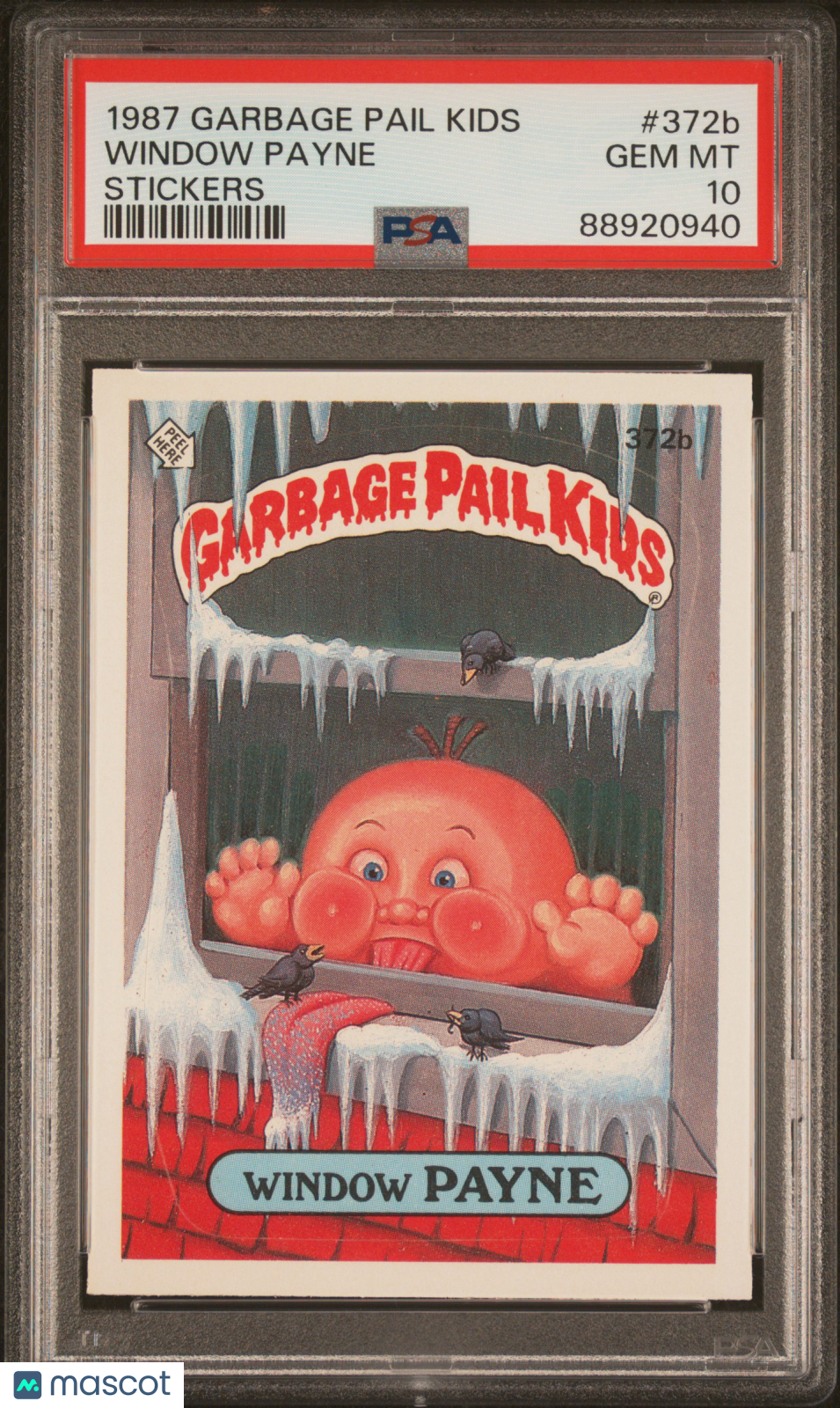 front-watermark-V2_1ef783eb-4081-4d3c-9979-1942097744f1 1987 Garbage Pail Kids Stickers Window Payne #372b PSA 10 - Image 1
