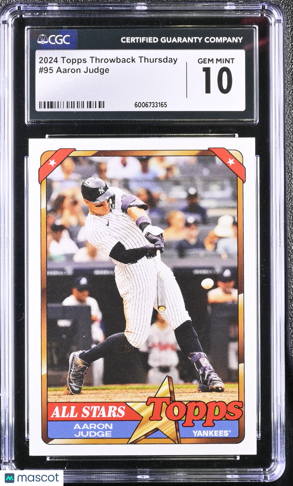 front-watermark-V2_2633bdb8-e996-4fc4-a783-9d0c5edd1e61 2024 Topps Throwback Thursday Aaron Judge #95 CGC 10 - Image 1
