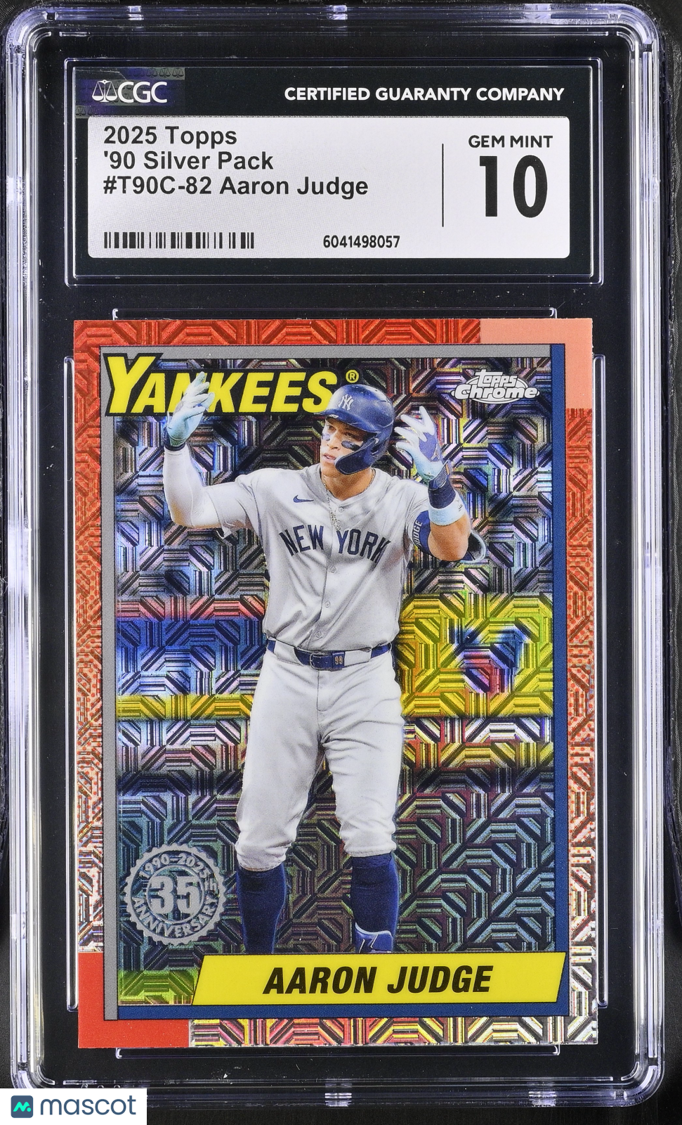 front-watermark-V2_35f5f1a1-35f4-4035-a855-d33465c43bc6 2025 Topps Aaron Judge #T90C-82 '90 Silver Pack CGC 10 - Image 1
