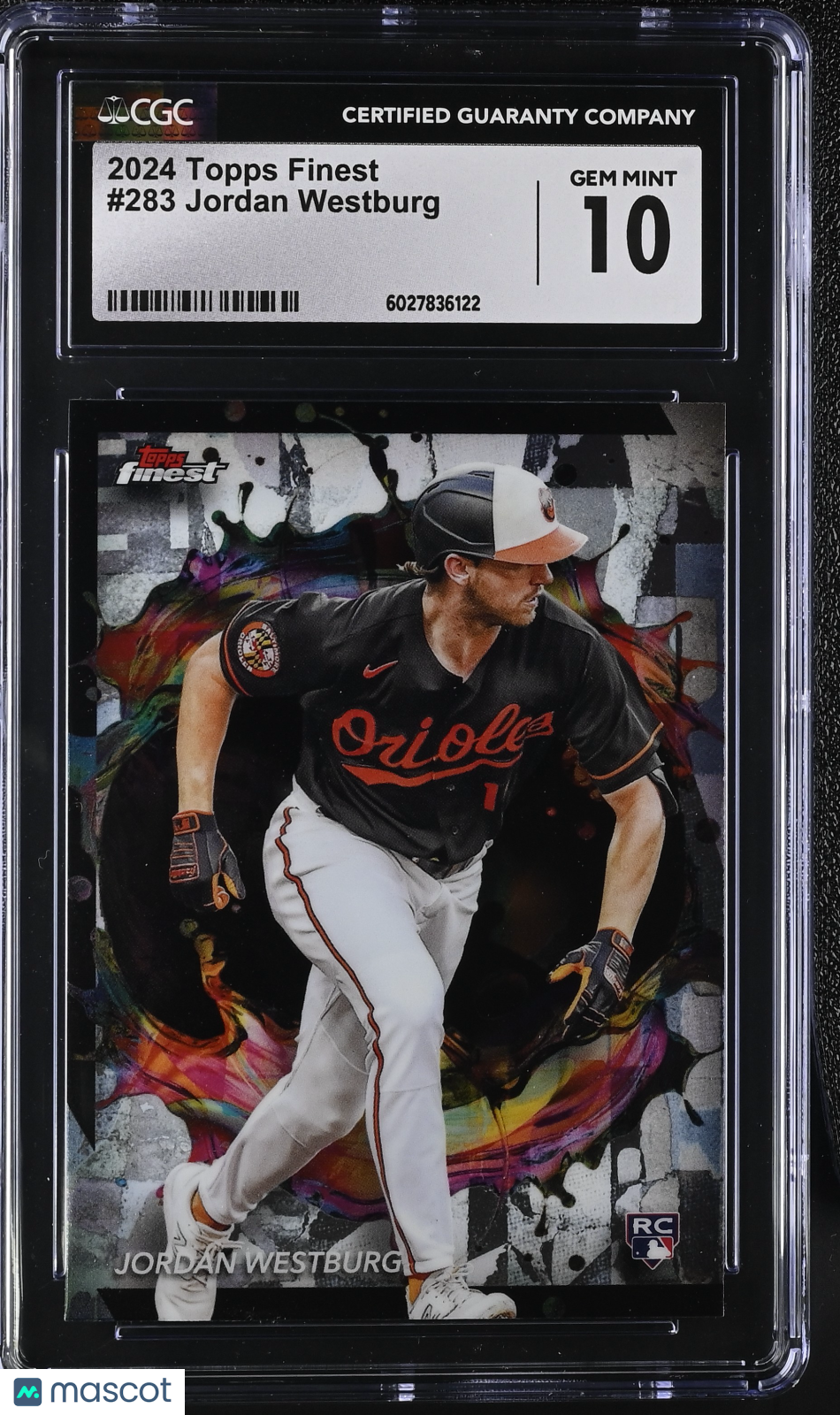 front-watermark-V2_383d41d5-9a8f-475f-9822-a65562333d12 2024 Topps Finest Jordan Westburg #283 CGC 10 - Image 1