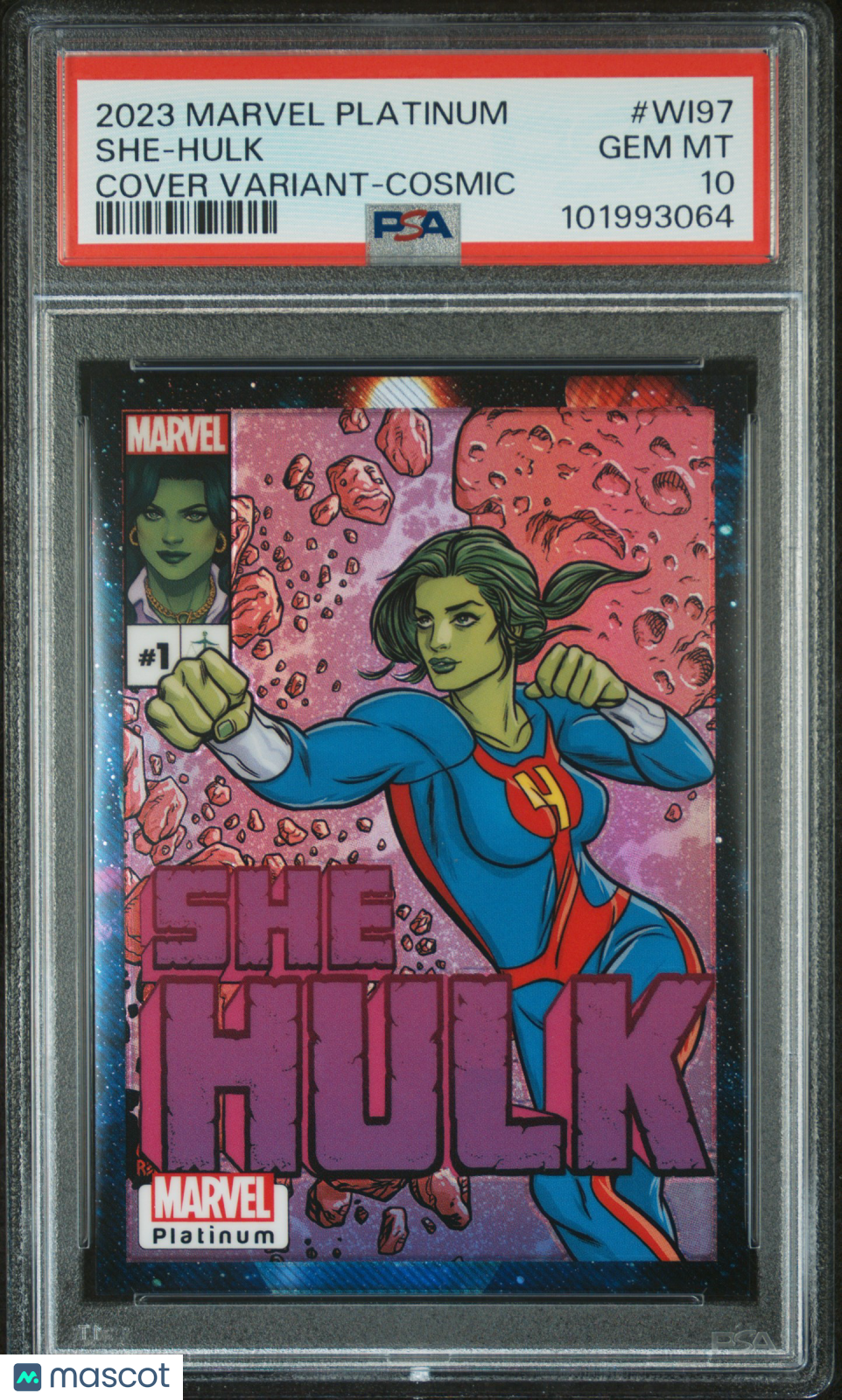 front-watermark-V2_3de08a44-2db8-4b11-a819-ff929929637b 2023 Upper Deck Marvel Platinum Cover Variant She-Hulk #WI97 PSA 10 - Image 1