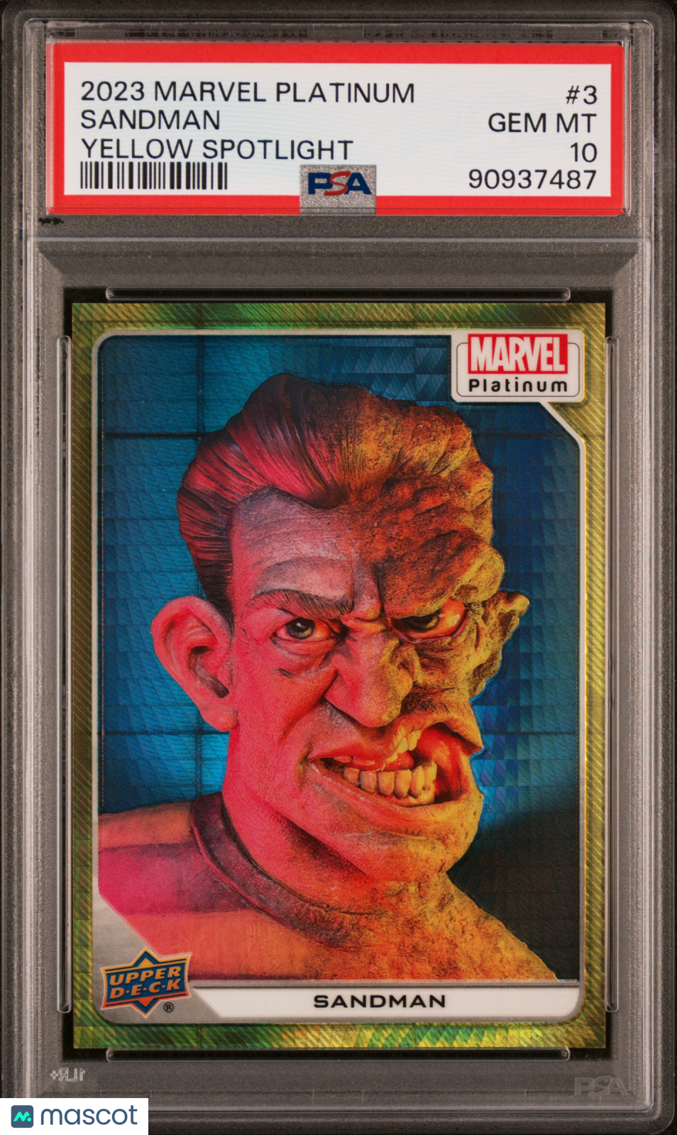 front-watermark-V2_41f7100d-e7cf-4cfd-a26d-a10c3c00870c 2023 Upper Deck Marvel Platinum Sandman #3 PSA 10 - Image 1