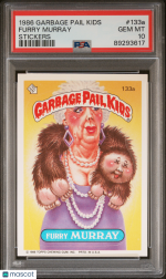 1986 Garbage Pail Kids Stickers Furry Murray #133a PSA 10